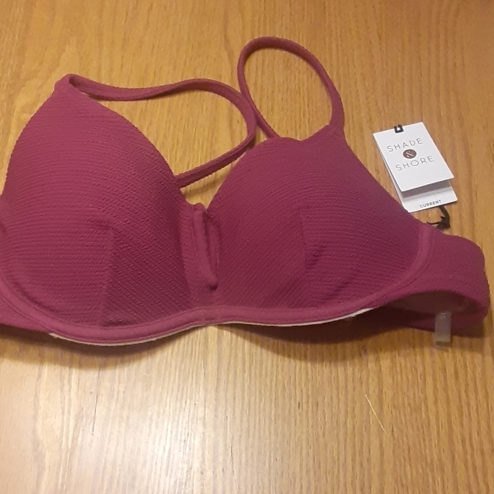 𝅺Shade & Shore Bikini Top Swim Raspberry Currant - Picture 8 of 10